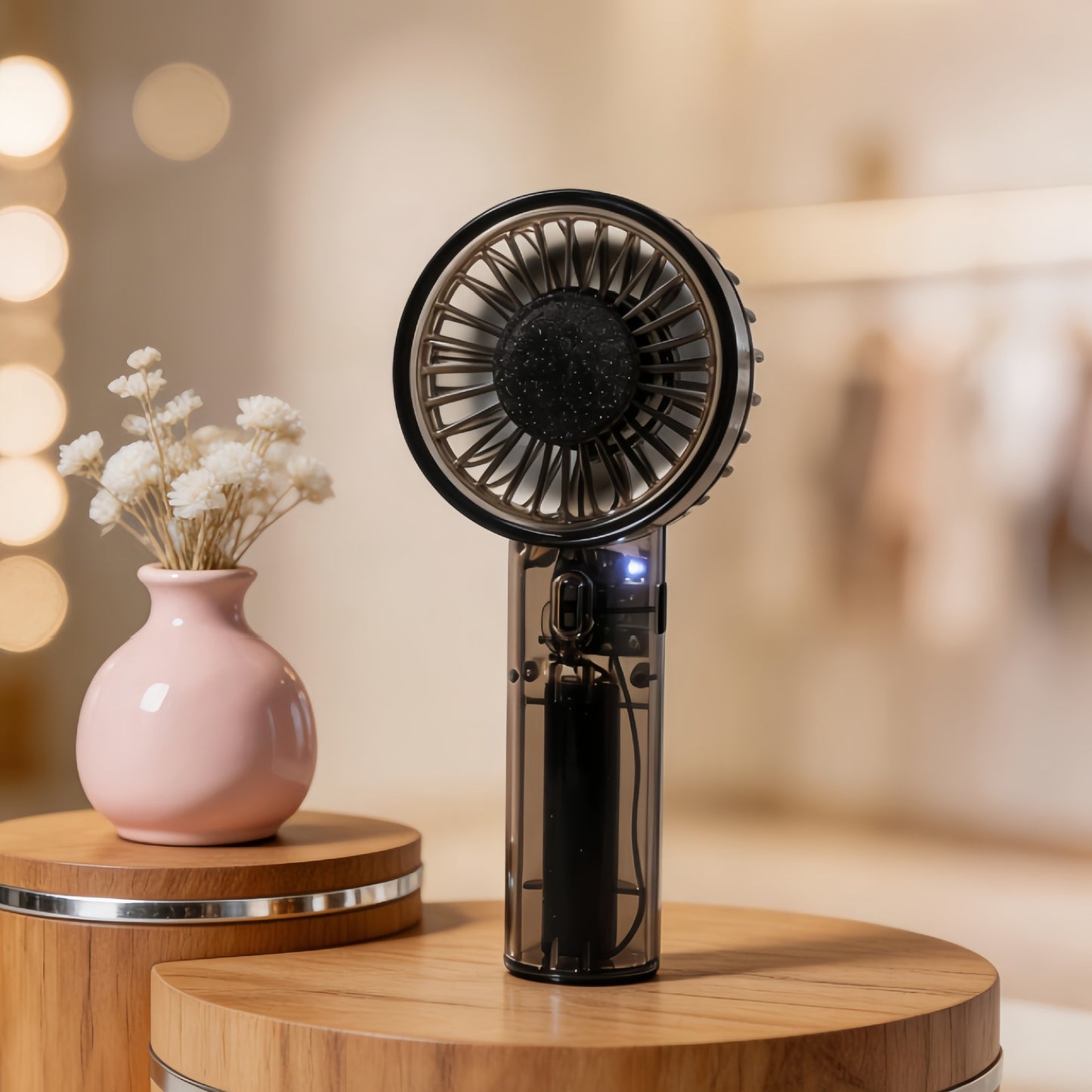Damen tragbarer Mini-Handventilator mit USB-Ladefunktion und flexiblem Neigungsmechanismus Brehn