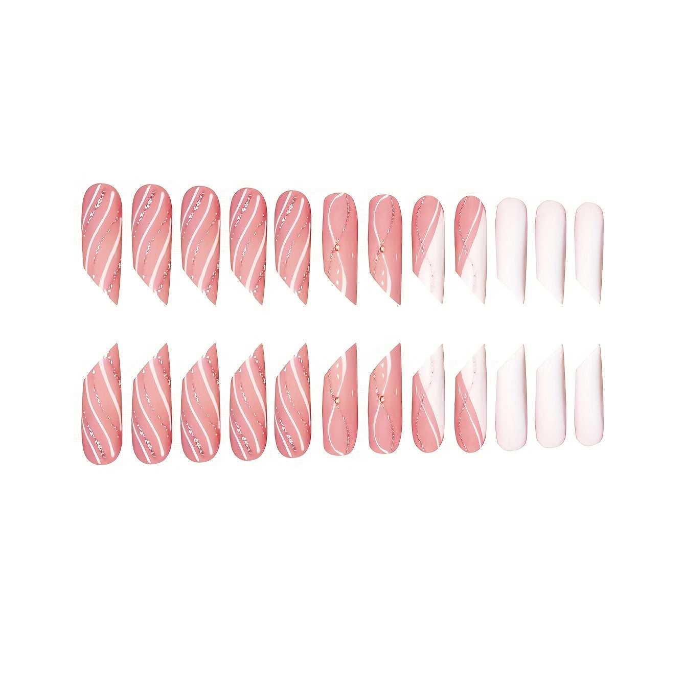 Elegante Stiletto Press-On Nagelkunst mit einzigartigen Designs Brehn