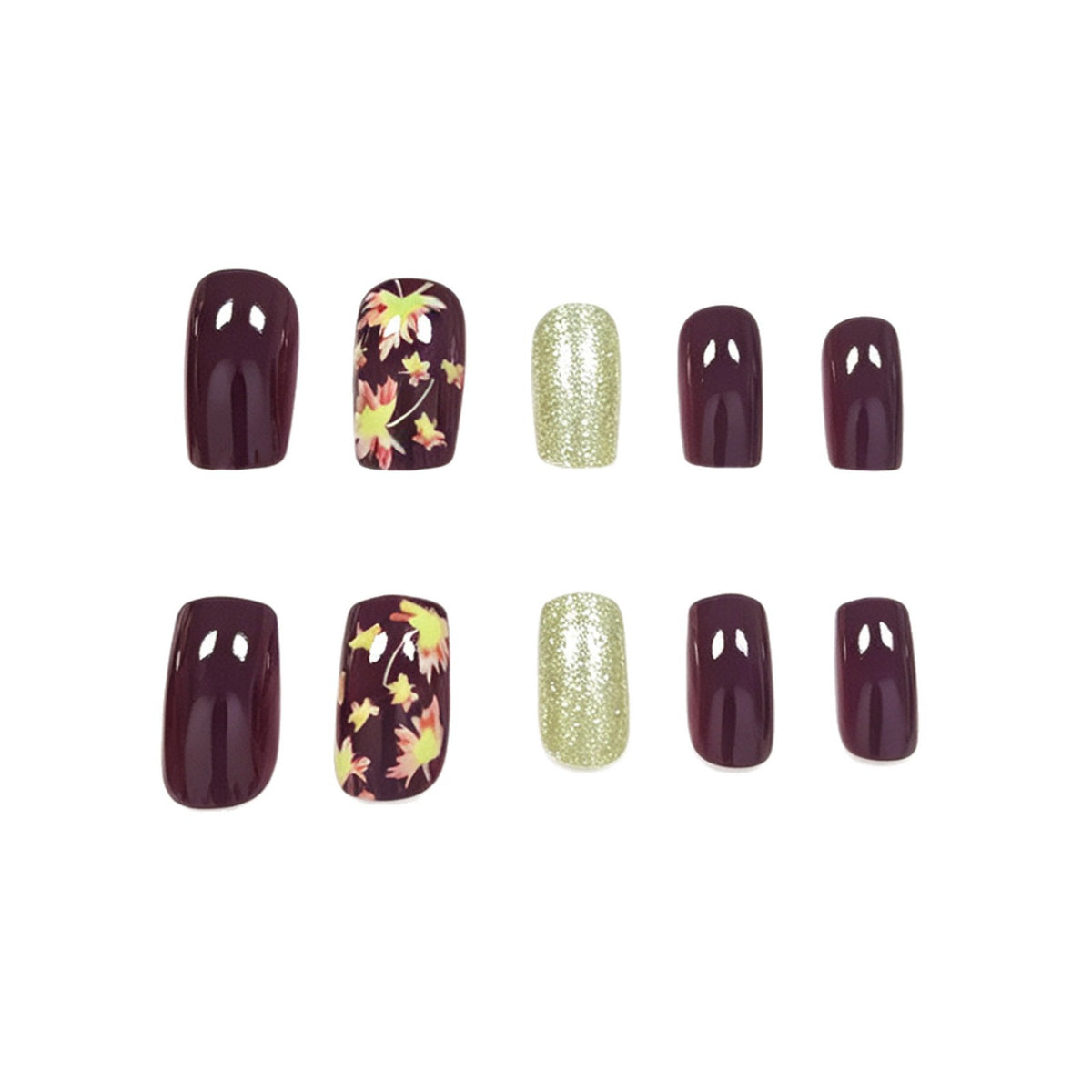Künstlerische herbstliche Nagelkunst-Verzierungen Brehn