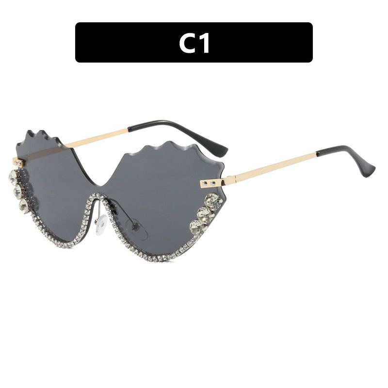 Damen extravagante Sonnenbrille mit glitzerndem Akzent und einzigartigem Design Brehn