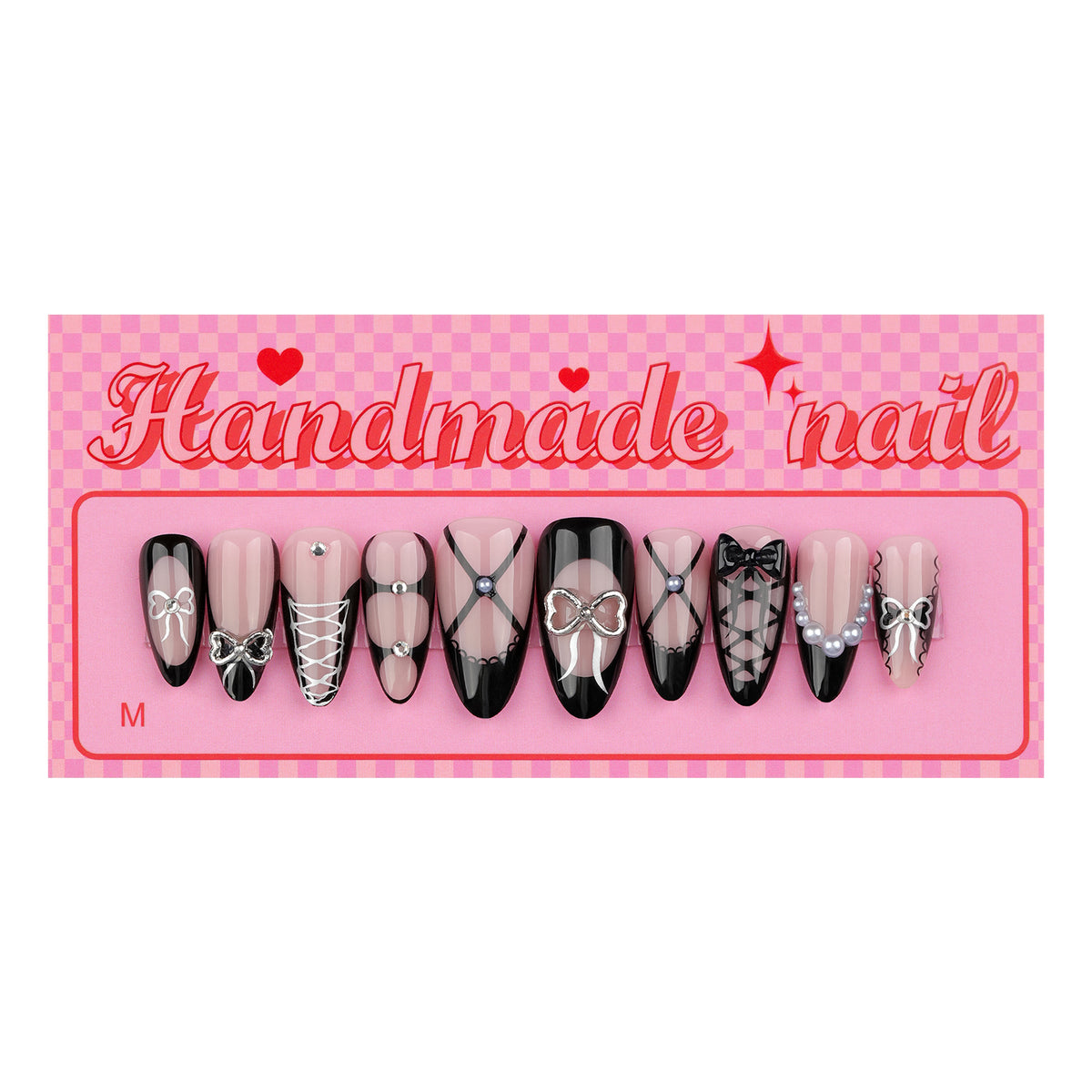 Kunstvolle Nagelkunst mit eleganten Schleifen und Glitzerakzenten Brehn