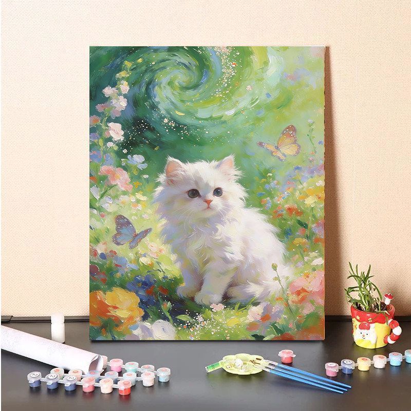 DIY Katzen-Themen Malen Leinwand Kit Brehn