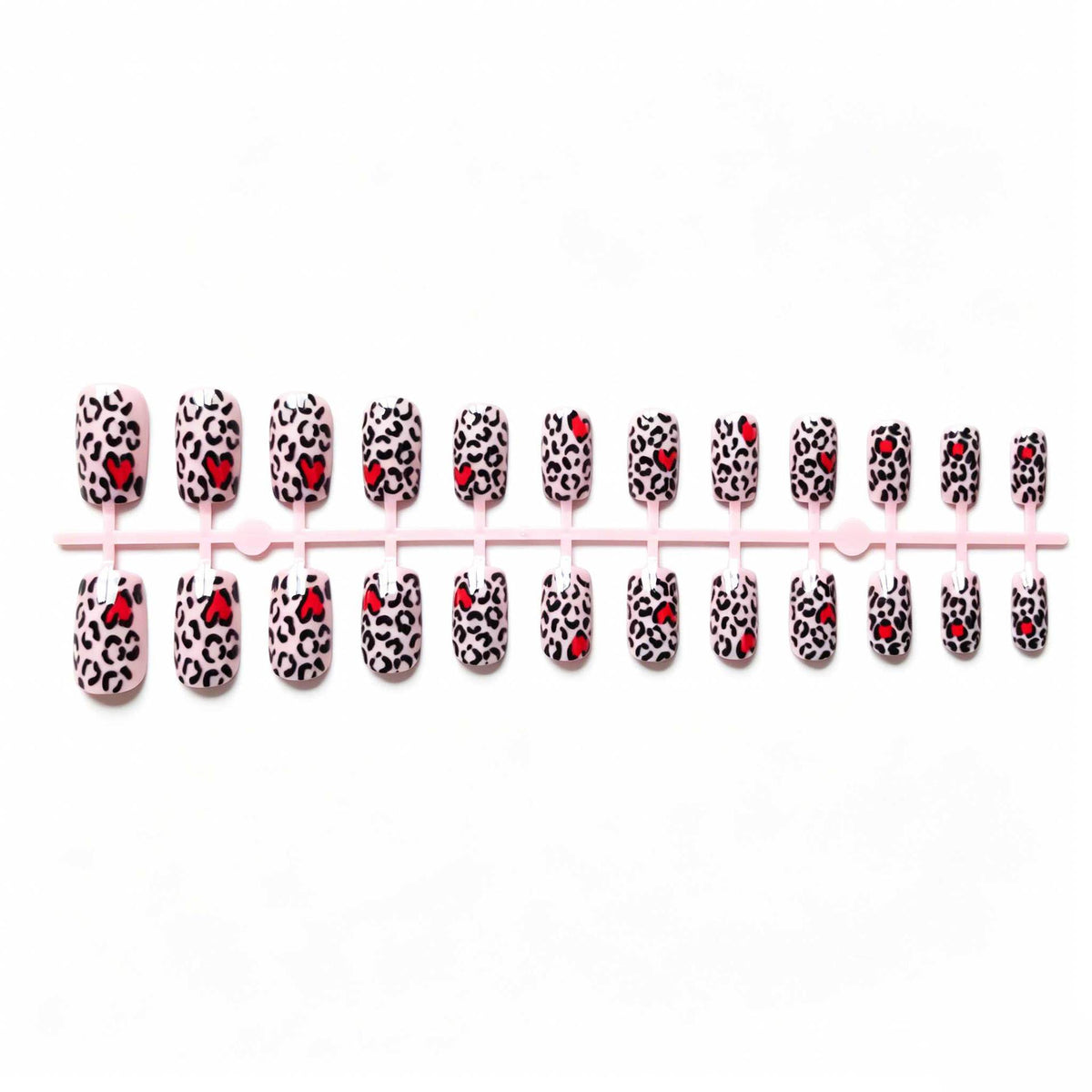 Künstlerisches Leopardenmuster und Herz Nagel Kunst Set