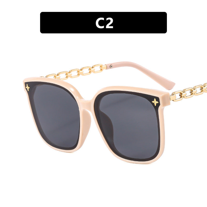 Damen Luxus Sonnenbrille mit modischem Kettenrahmen Brehn