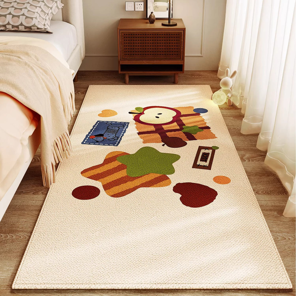 Verspielter Patchwork-Teppich
