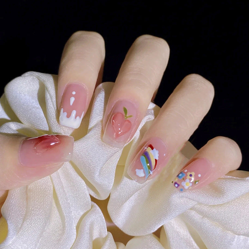 Kreatives Kunstnagelset mit bunten Fruchtmotiven und stilvollen Designs Brehn