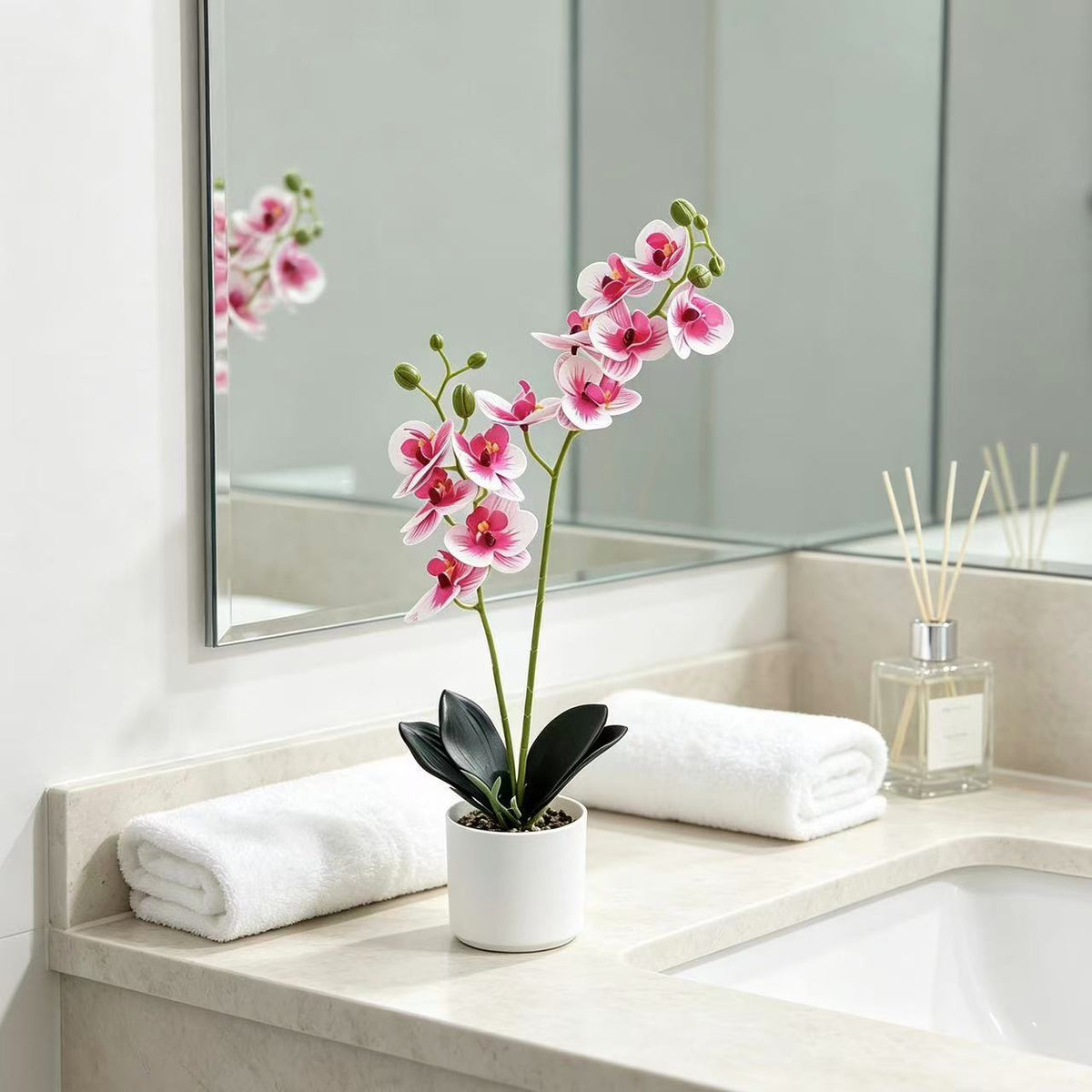 Lebensechte Orchidee Home-Dekor