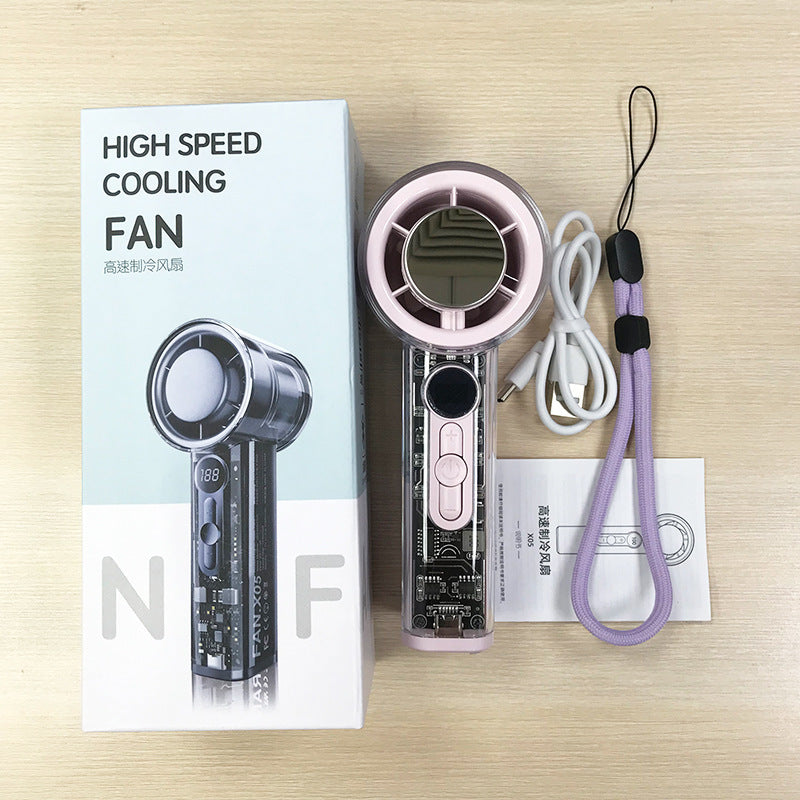 Kühlender transparenter tragbarer bladeless Hochgeschwindigkeits-USB-wiederaufladbarer Ventilator Brehn