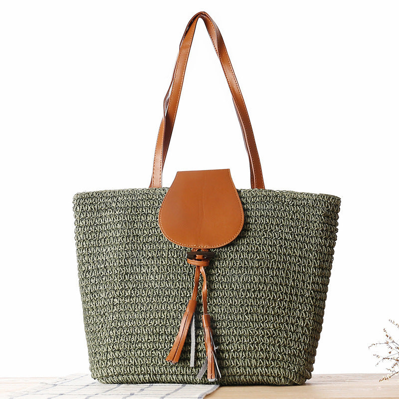 Elegante Korbtasche mit Lederakzenten Brehn