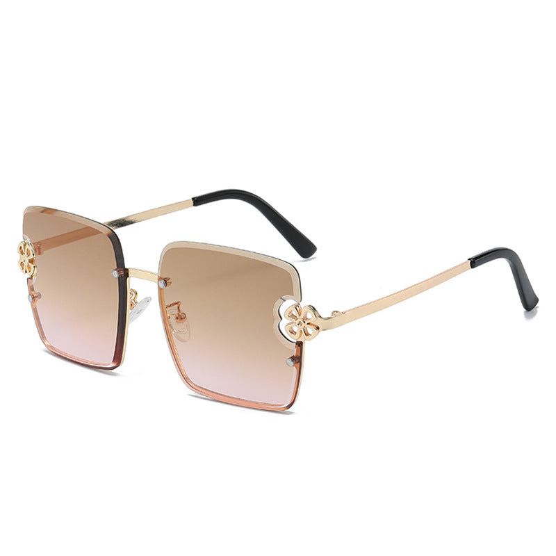 Damen quadratische Sonnenbrille mit floralem Design Brehn