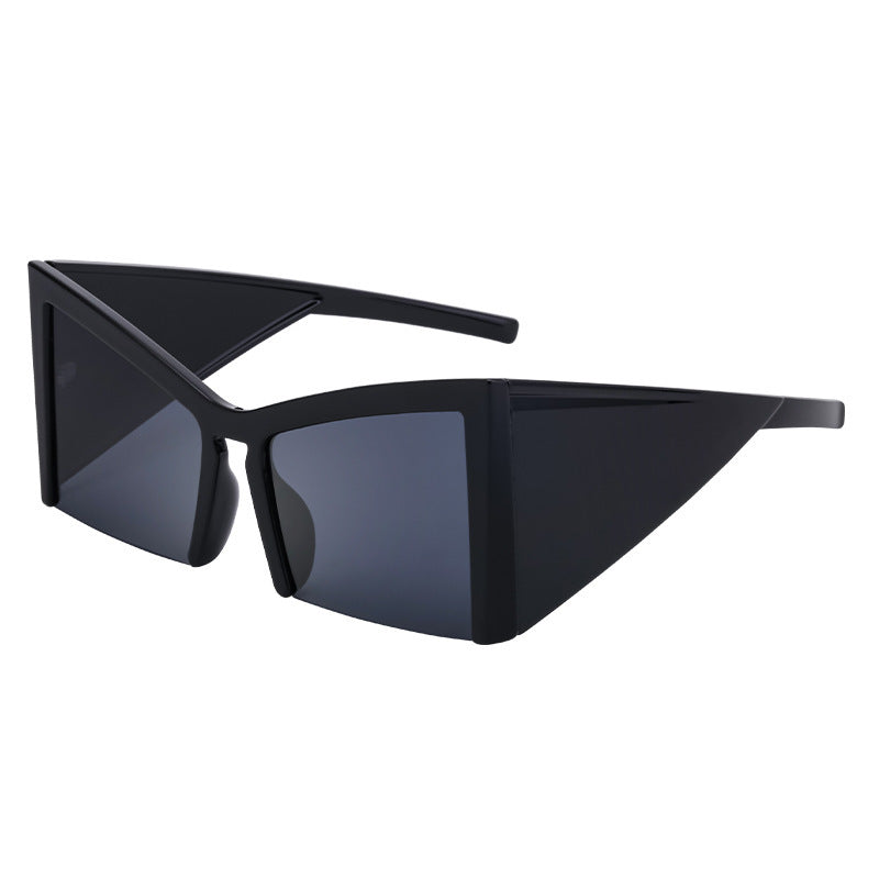 Damen futuristische Sonnenbrille mit markantem Winkelrahmen Brehn