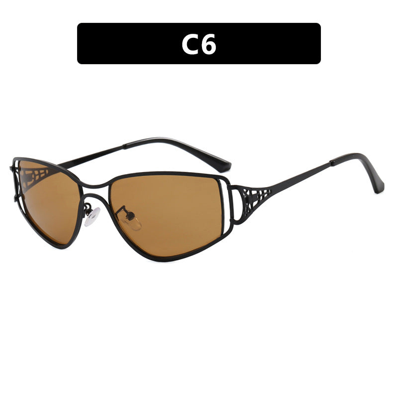 Damen exklusive Cat-Eye Sonnenbrille mit eleganten Verzierungen Brehn