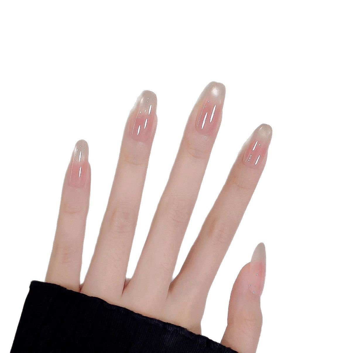 Lange Stiletto Drucknägel mit Gradient-Finish Brehn