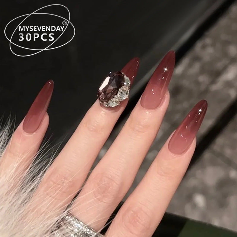 Ombre Stiletto Press-On Nägel mit Strassakzenten Brehn