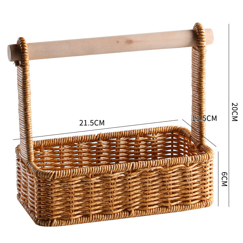 Unisex Moderner Aufbewahrungskorb mit stilvollem Holzgriff Brehn