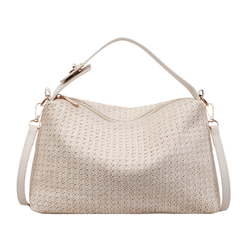 Elegante Strohtasche mit Abnehmbarem Schulterriemen Brehn