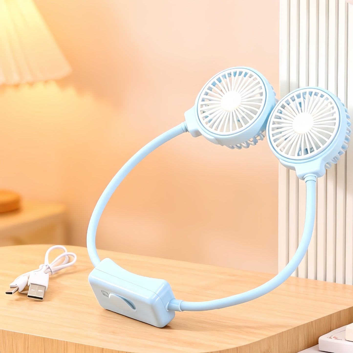Damen tragbarer Dual-Ventilator mit flexiblem Schlauchdesign Brehn
