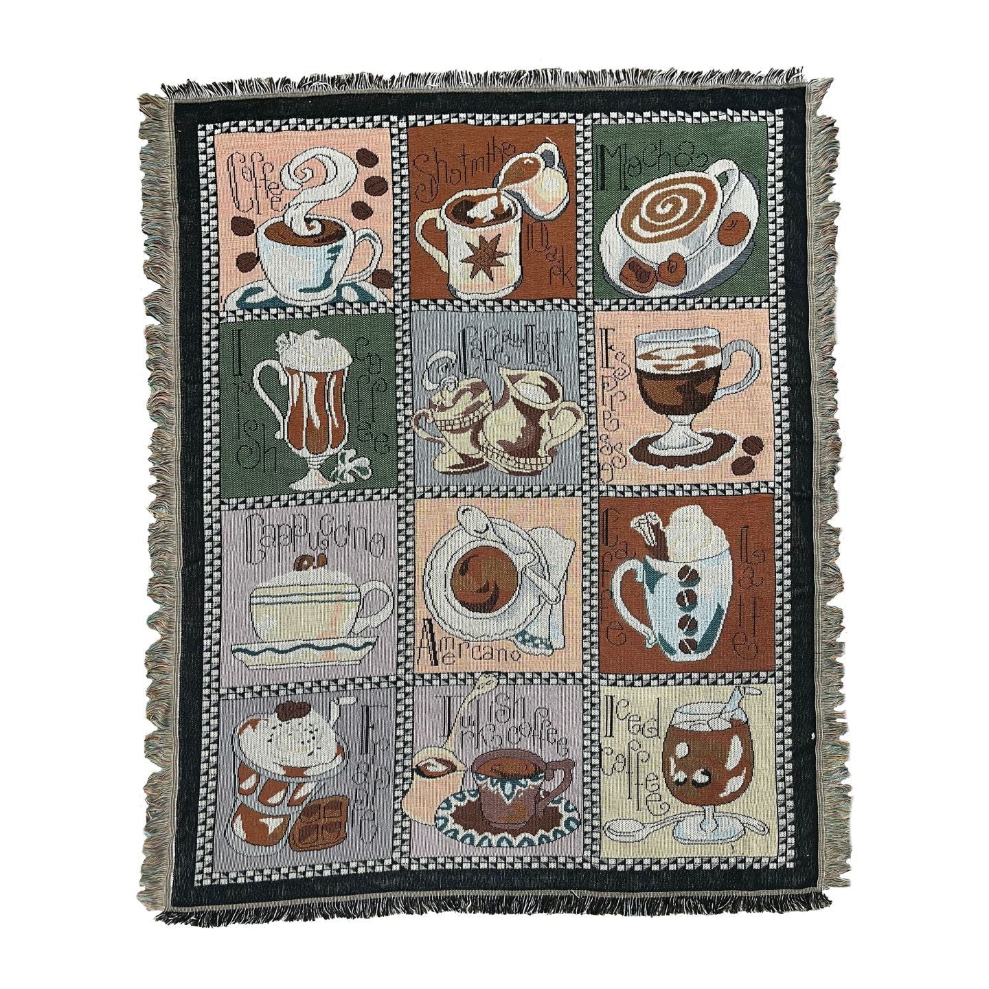Kaffeethemen Wandteppichwurfdecke