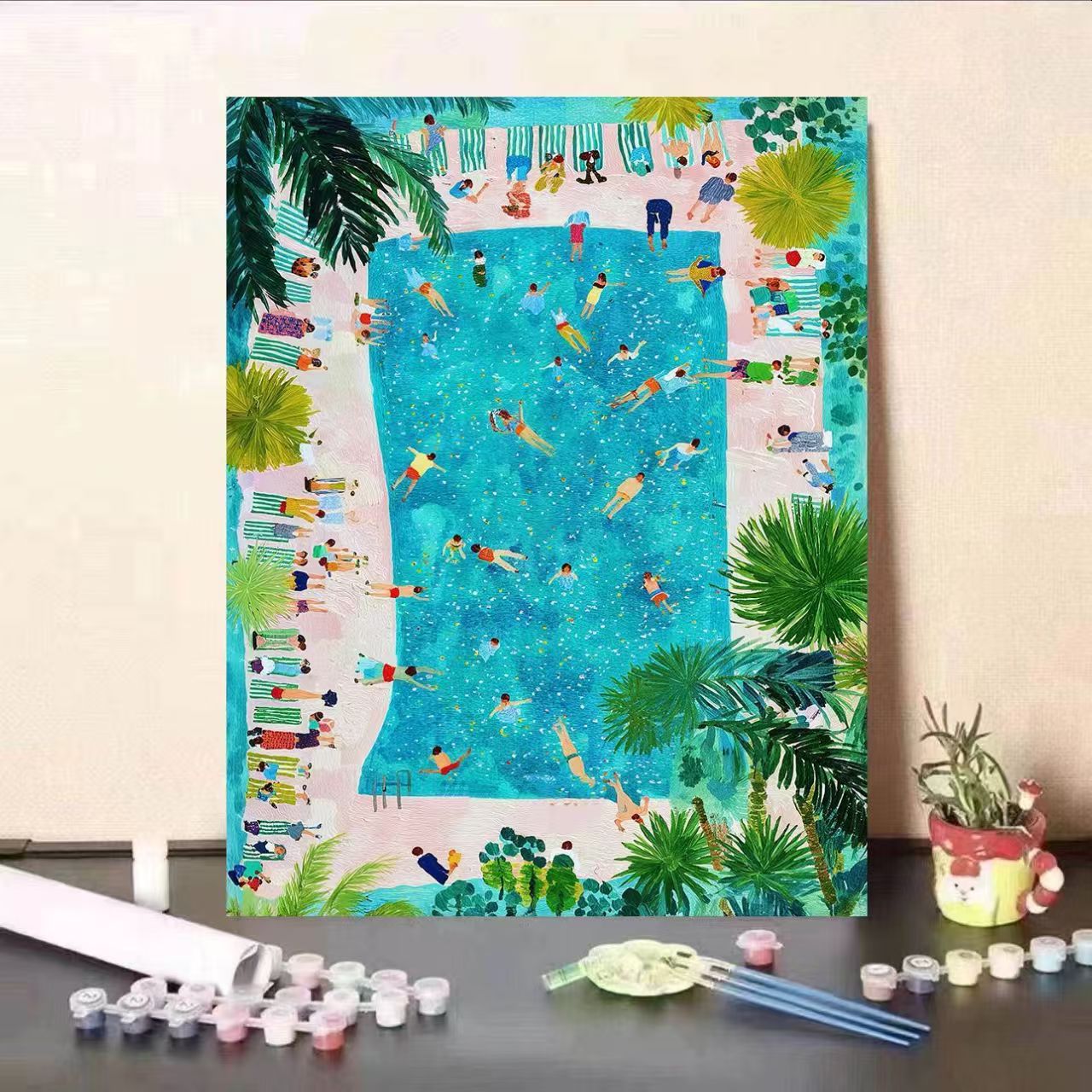 Creative Poolside Scene Paint by Numbers Kit Brehn