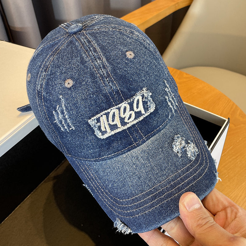 Damen Distressed Denim Baseball Cap Brehn 1784188483