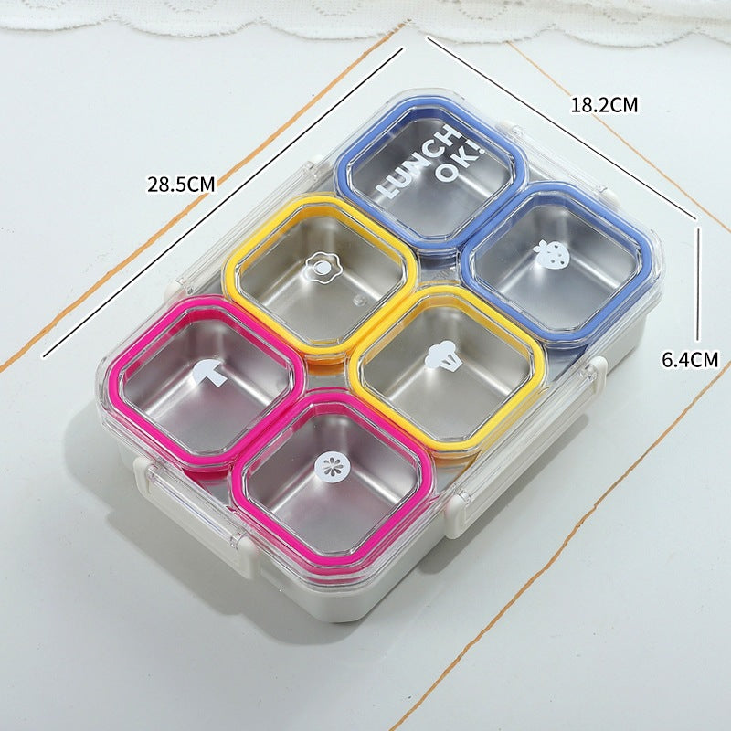 Multisection Lebensmittelaufbewahrung Bento-Box mit intelligentem Verriegelungsmechanismus