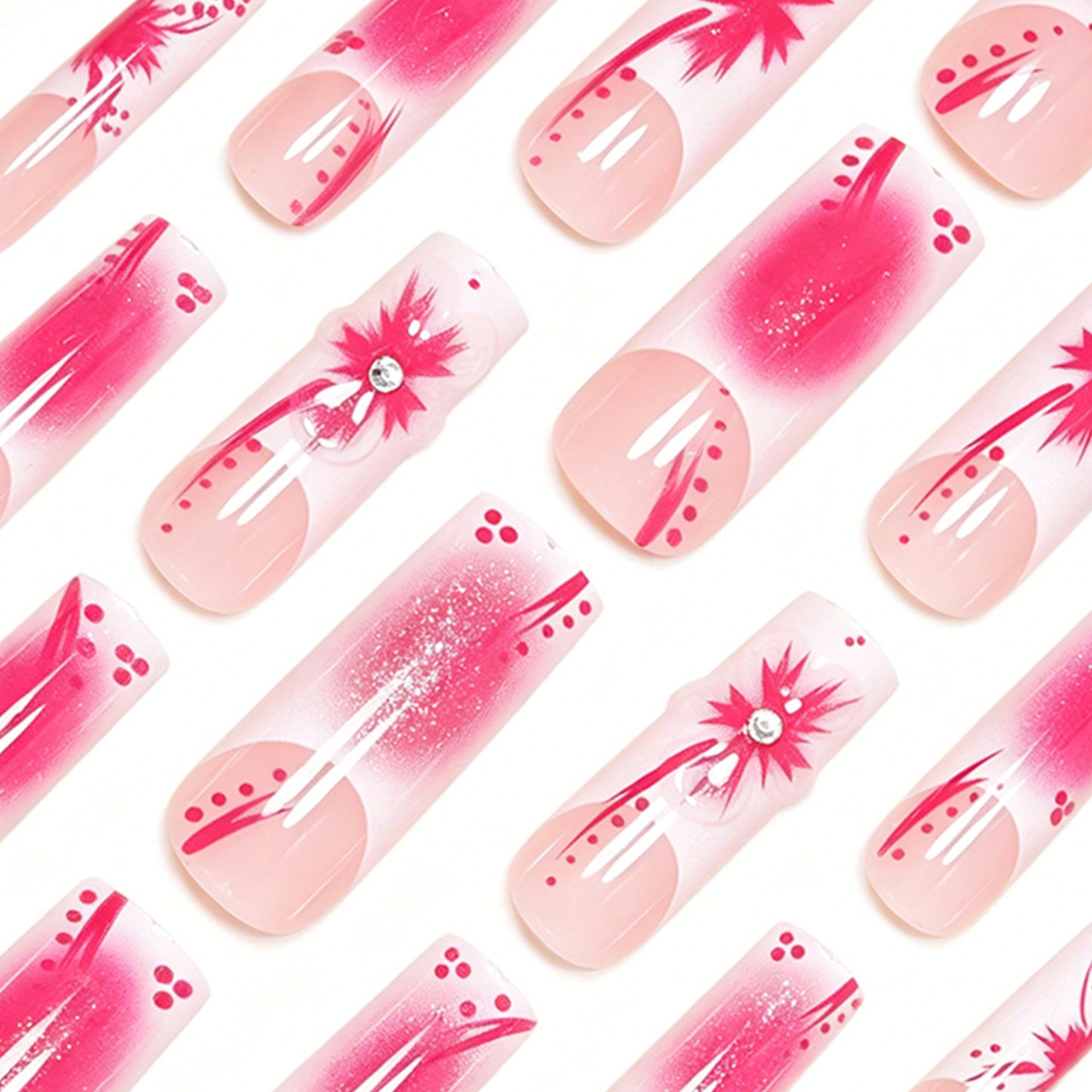 Künstlerisches Floral Stiletto Nagelkunst Set Brehn