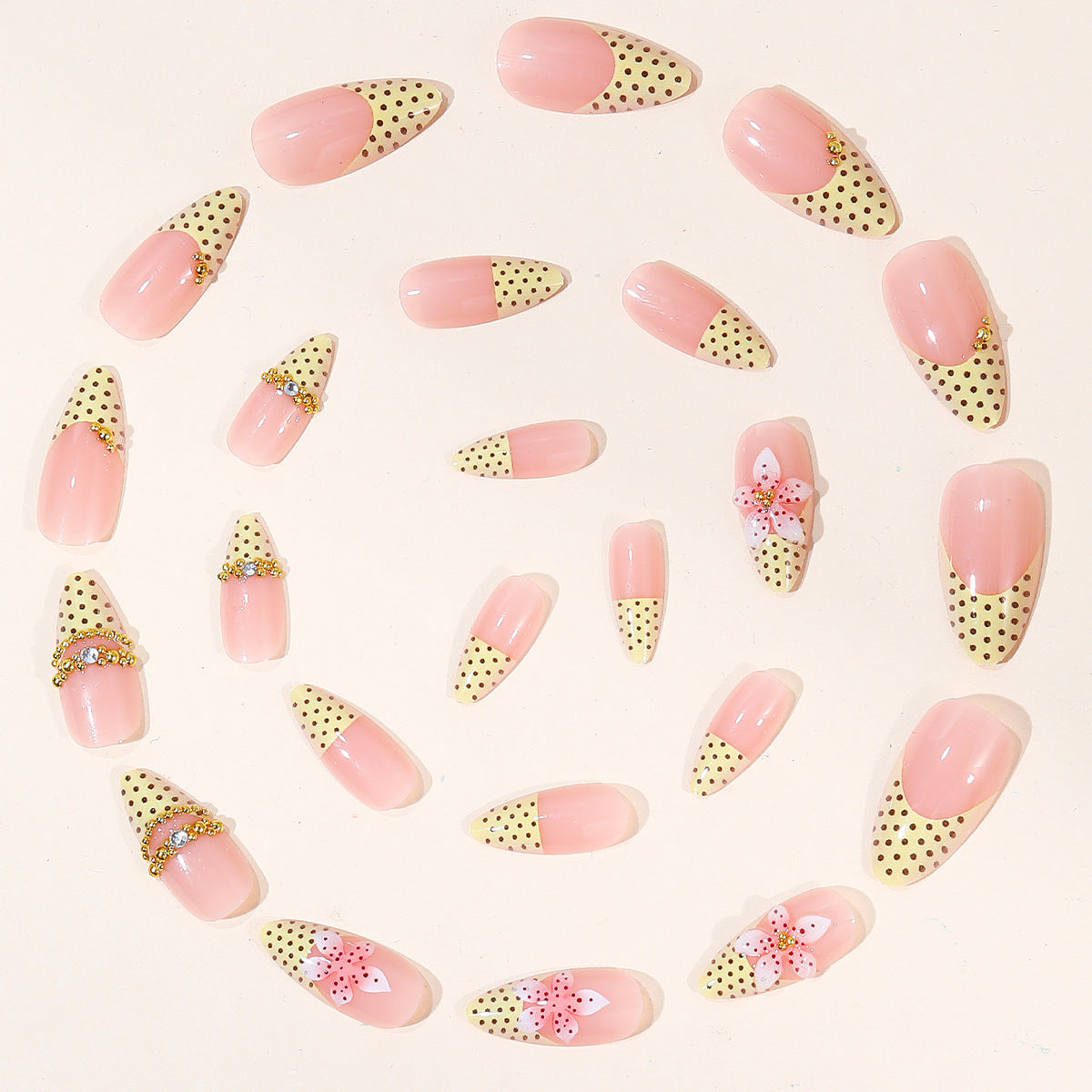 Künstlerische 3D Blumen Akzent Stiletto Nagelkunst Verlängerungen Brehn