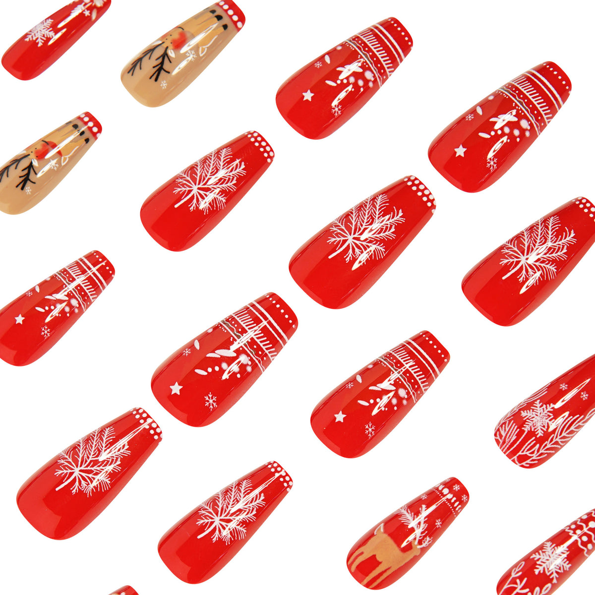 Festliche Feiertags-Themen Press-On Nagelkunst Brehn