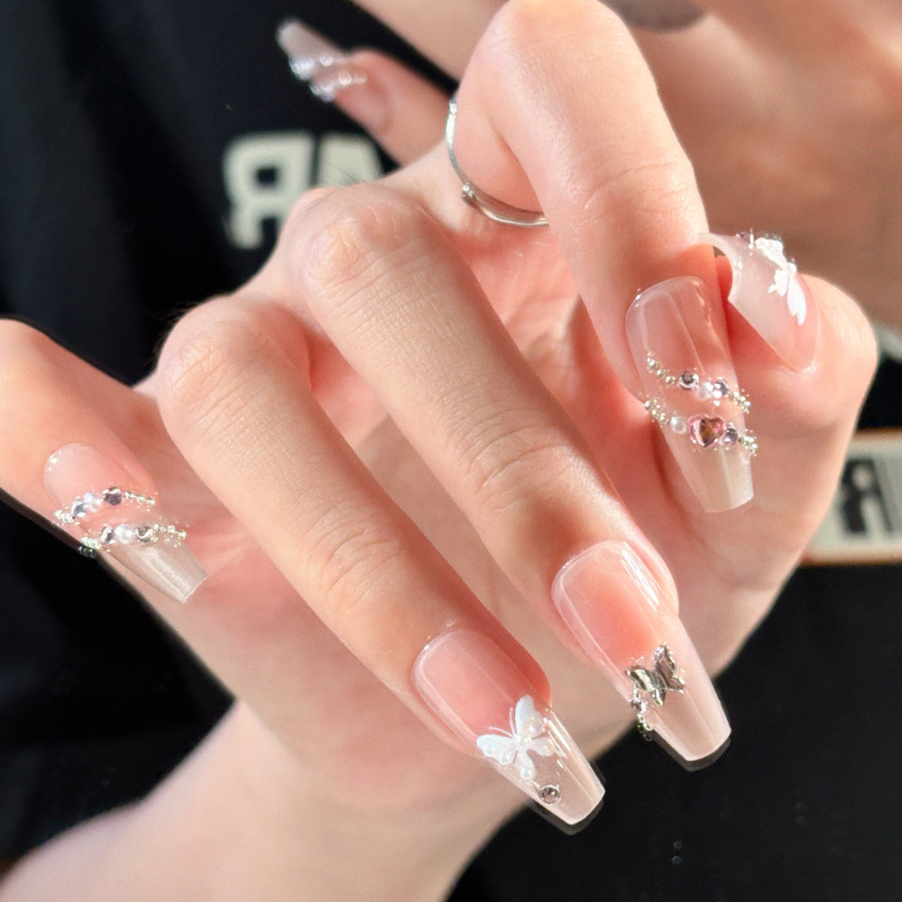 Künstlerisches Press-On-Nagelset mit verspielten Charakterdesigns Brehn
