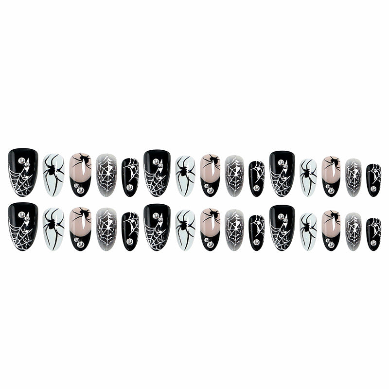 Kreatives Kunstnagelset mit Halloween-Spinnen-Design Brehn