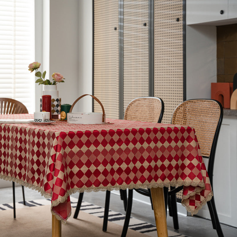 Elegante kariert Tischdecke