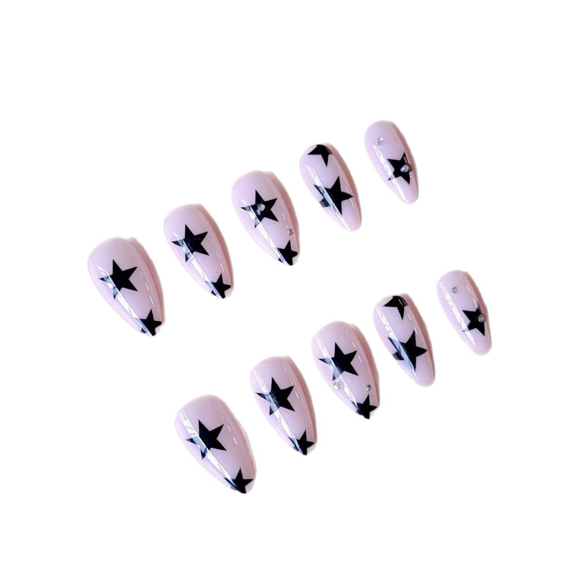 Stern-beschmückte Stiletto-Nagelkunst-Erweiterungen Brehn