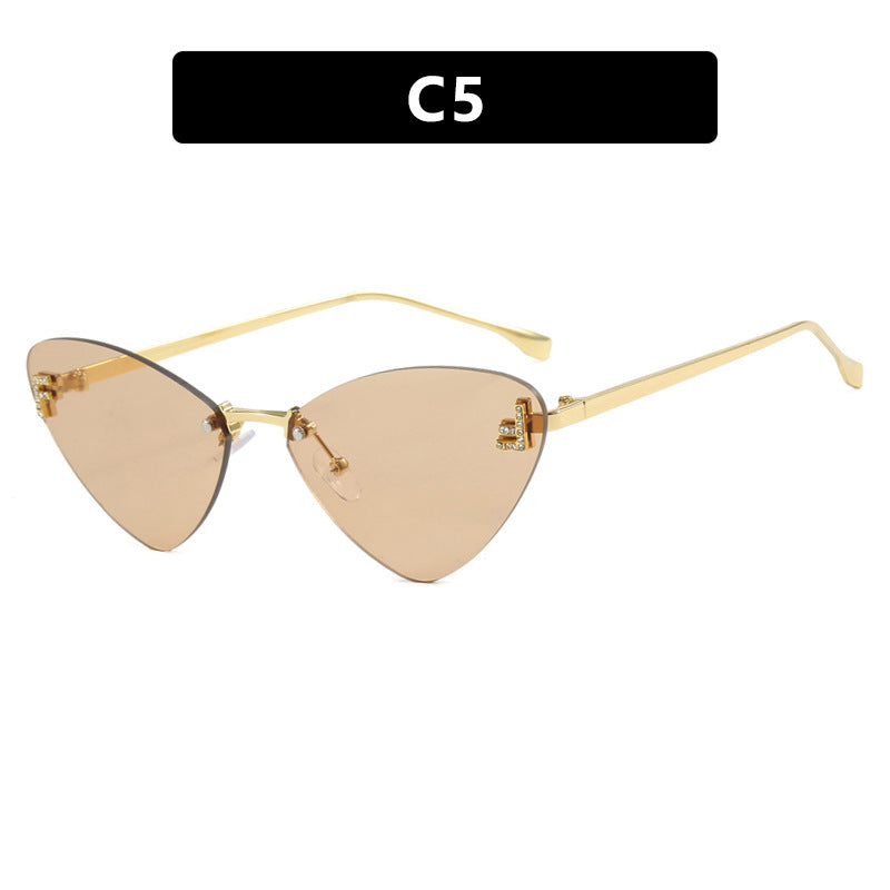 Damen extravagante Cat-Eye Sonnenbrille mit funkelnden Details Brehn