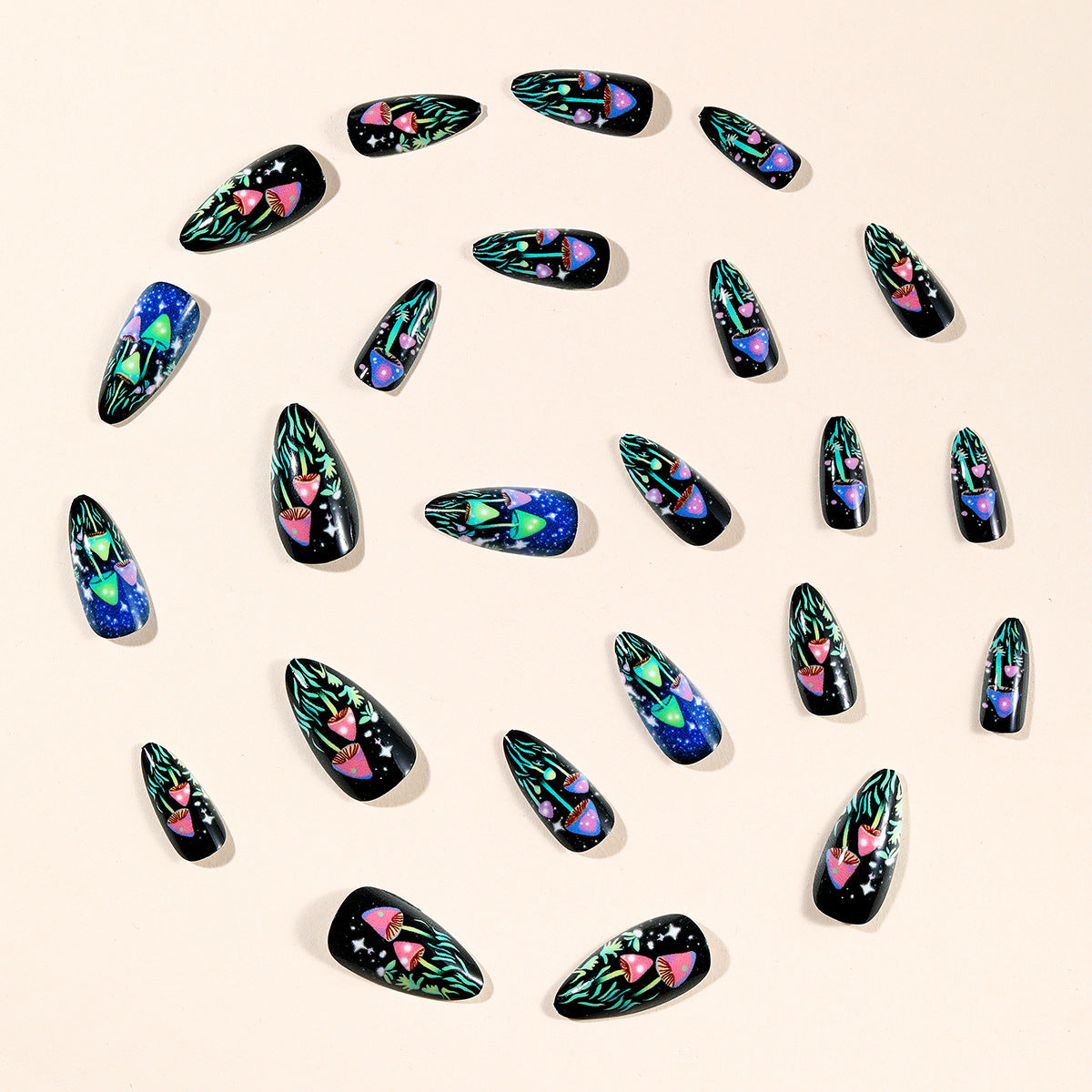 Künstlerisches Glow-in-the-Dark Nagelkunst Set Brehn