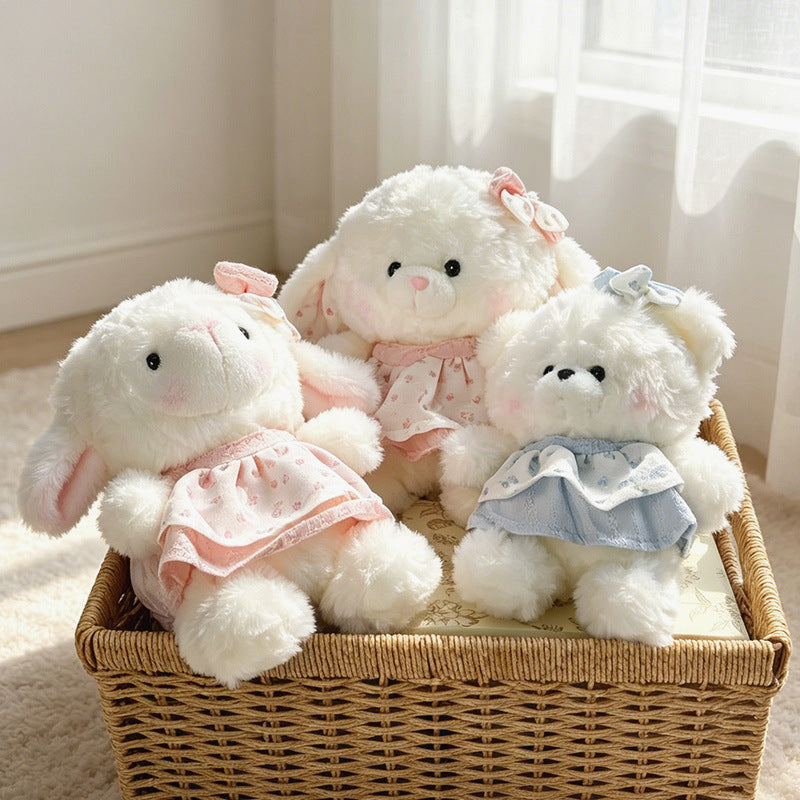 Plüschkaninchen Kostüm Sitzcuddler mit schlappen Ohren und gesticktem Gesicht Brehn