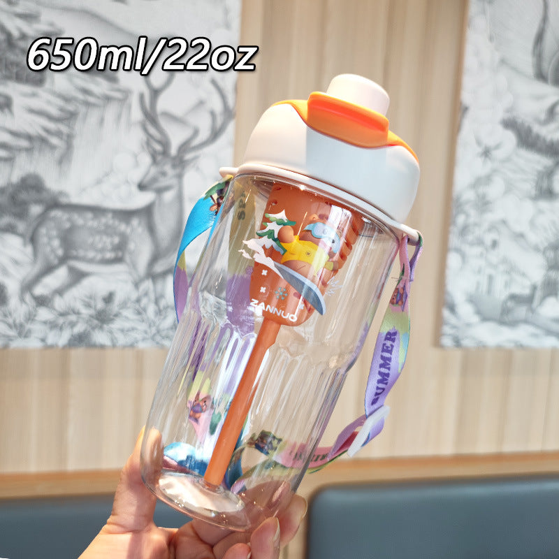 Damen verspielte Trinkflasche mit herausnehmbarem Strohhalm Brehn
