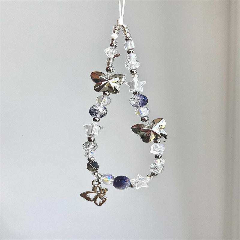 Damen Dekorativer Schmetterlingsperlen Charms Lanyard Brehn
