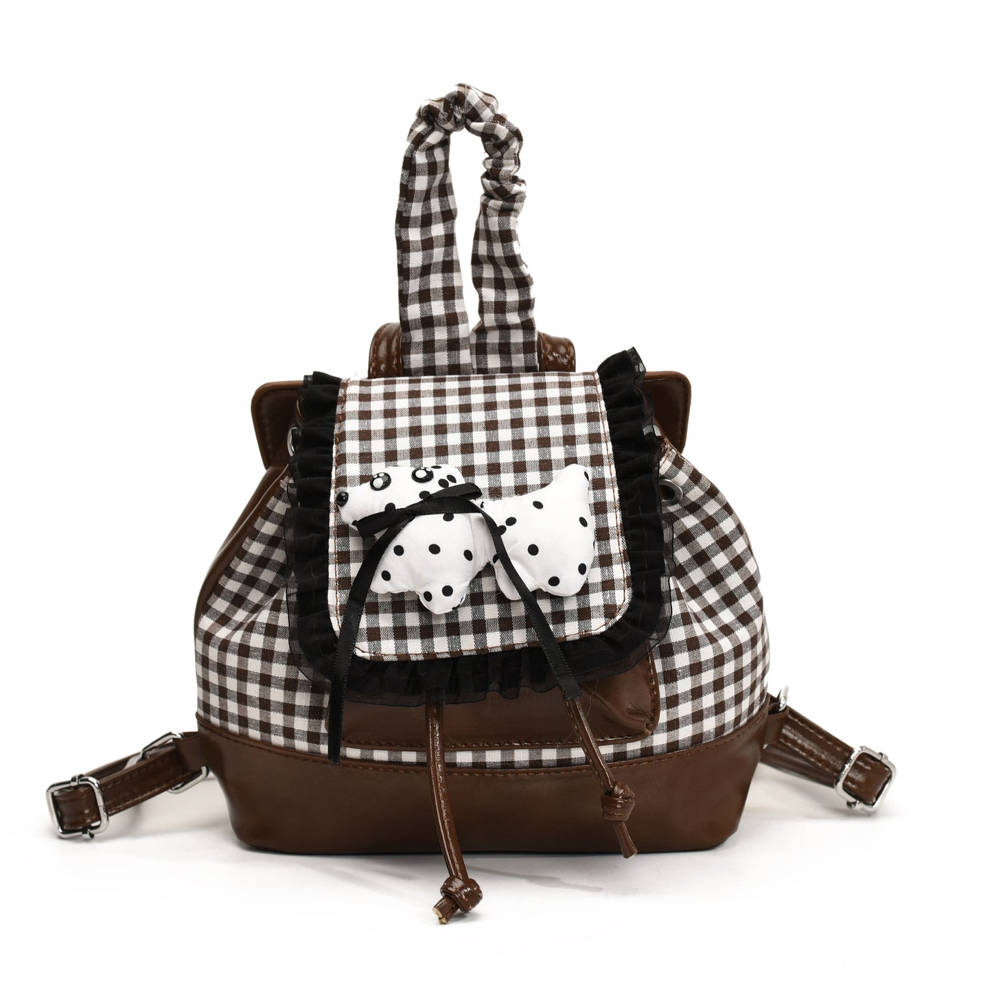 Verspielter Rucksack mit Karomuster und Tierapplikation Brehn