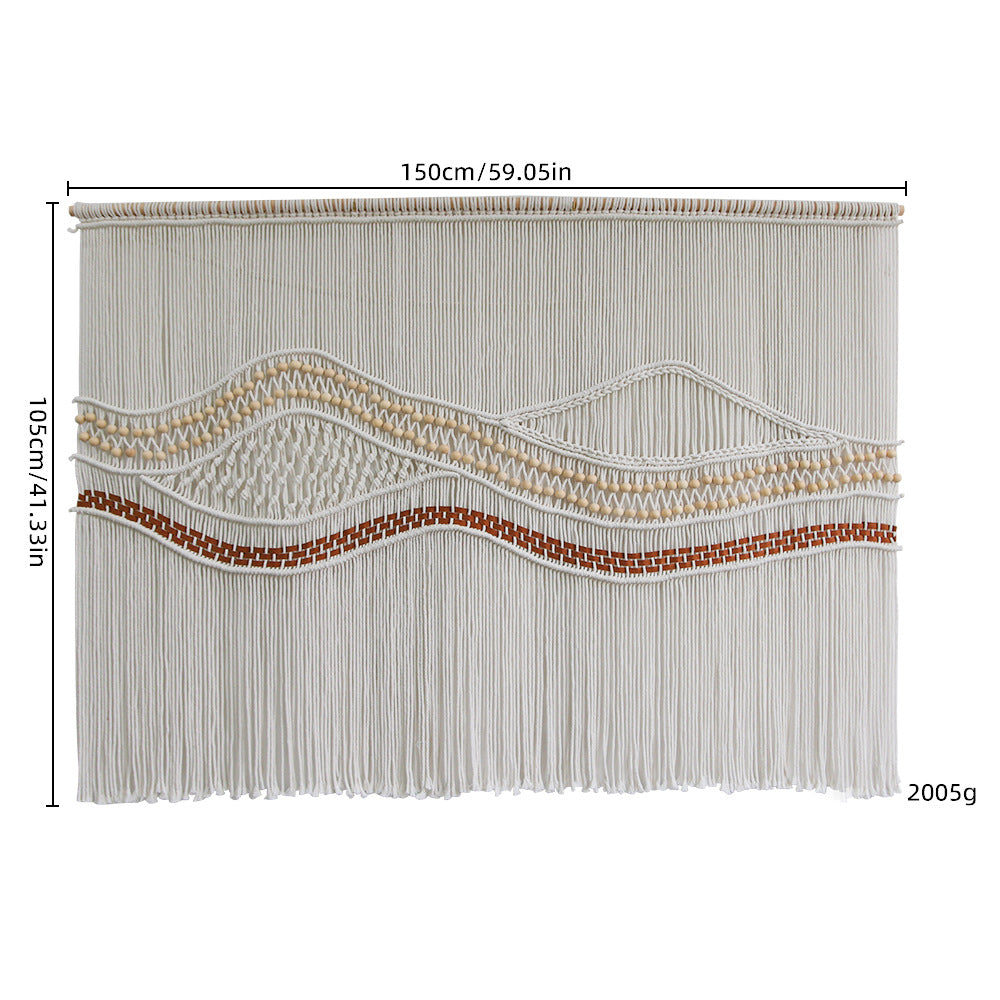 Künstlerische Makramé-Wandbehang mit eleganten Wellenmustern