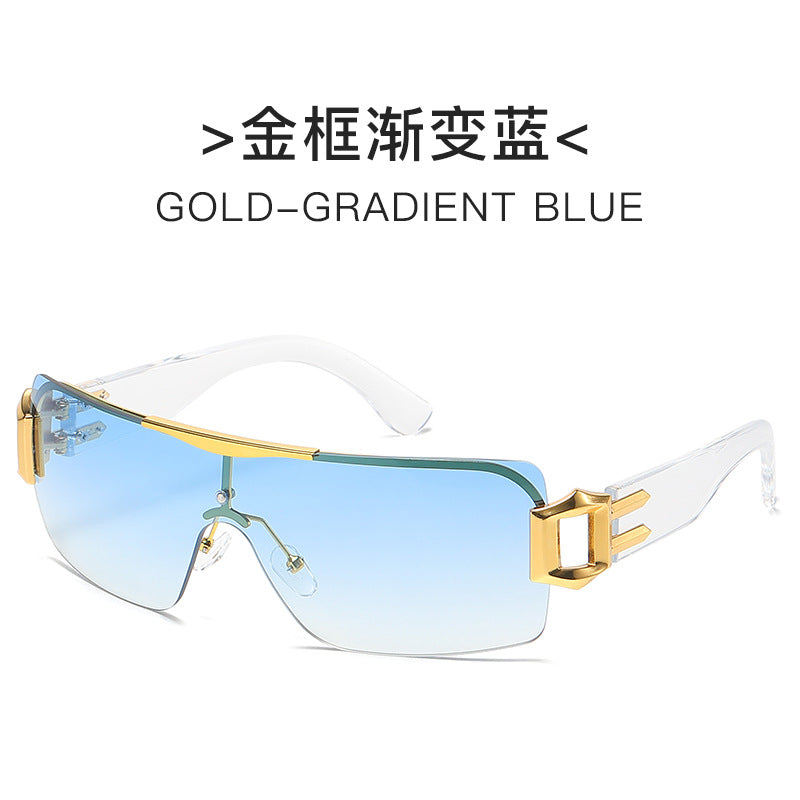 Damen futuristische Sonnenbrille mit elegantem transparente Rahmen Brehn