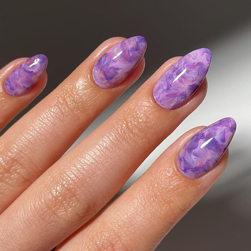 Künstlerische Marmor Stiletto Press-On Nägel Brehn