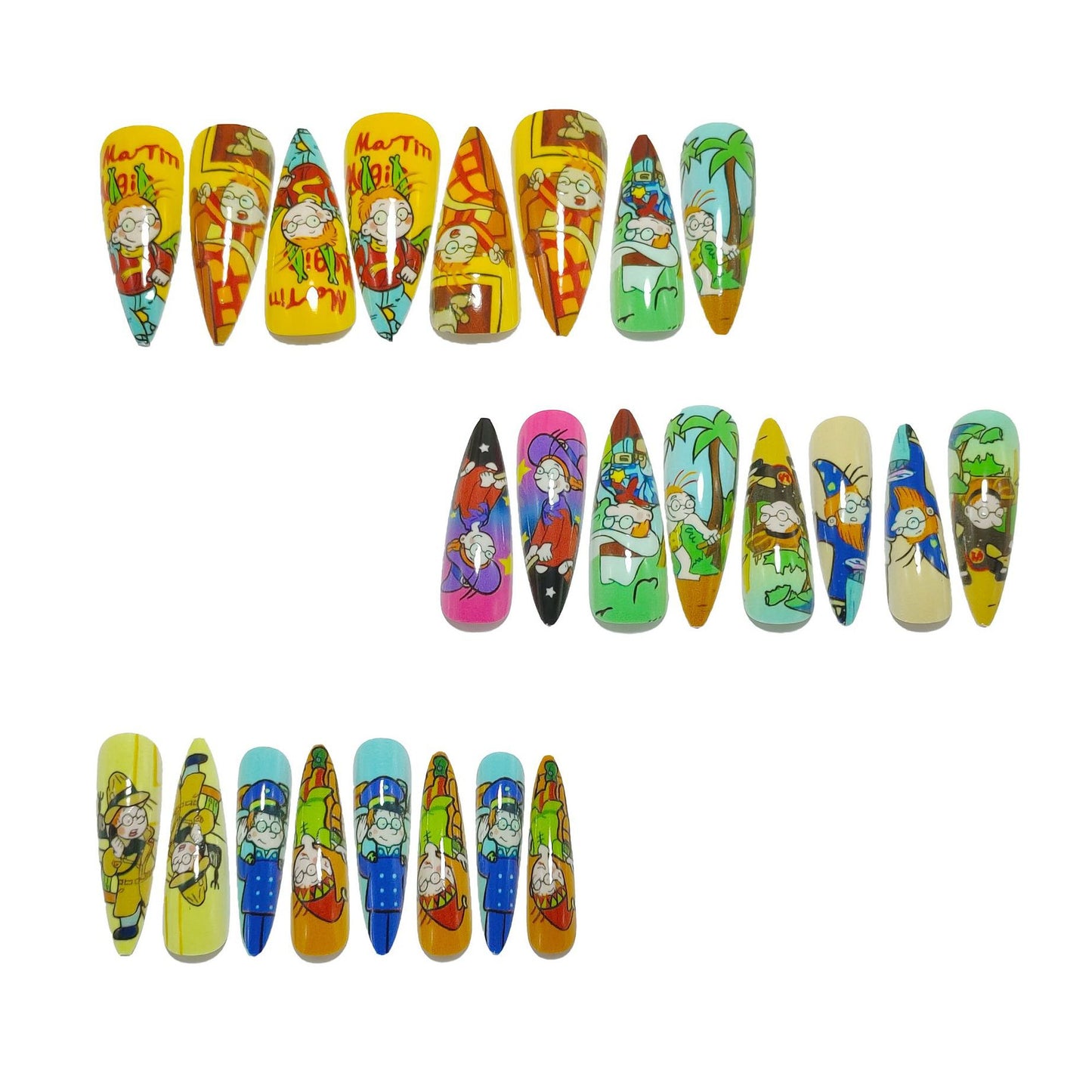 Kreatives Kunstnagel-Set mit Lustigen Cartoon-Motiven Brehn