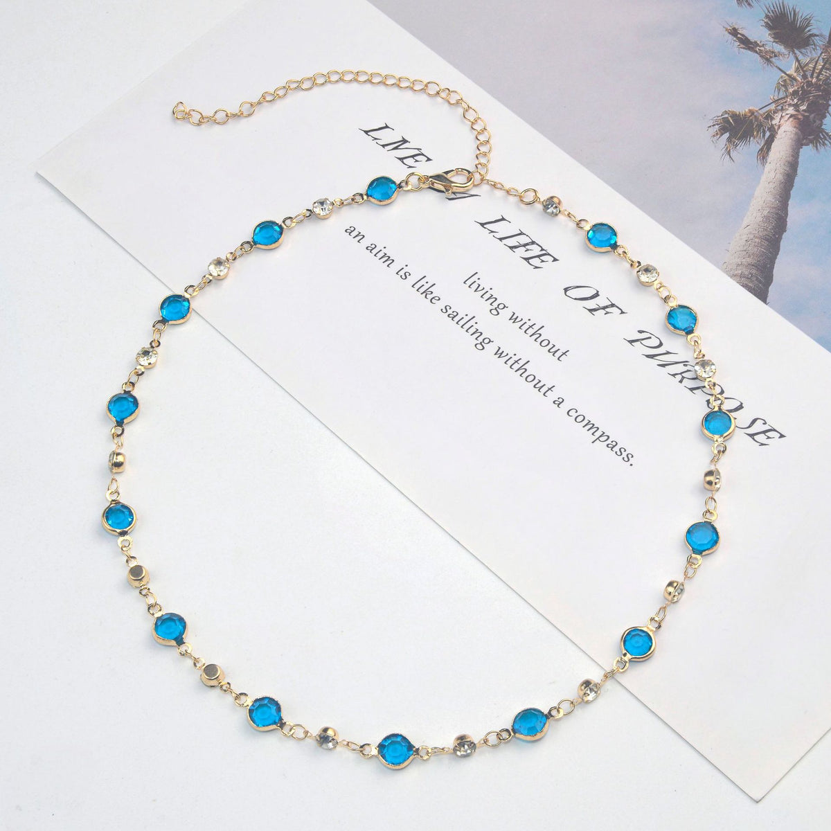 Elegante Stein Strass Halskette Brehn