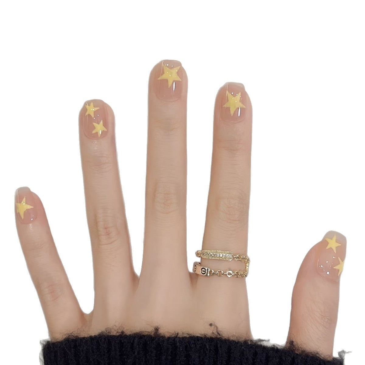 Dekoratives Press-On Nagelkunst-Set mit Stern-Motiven