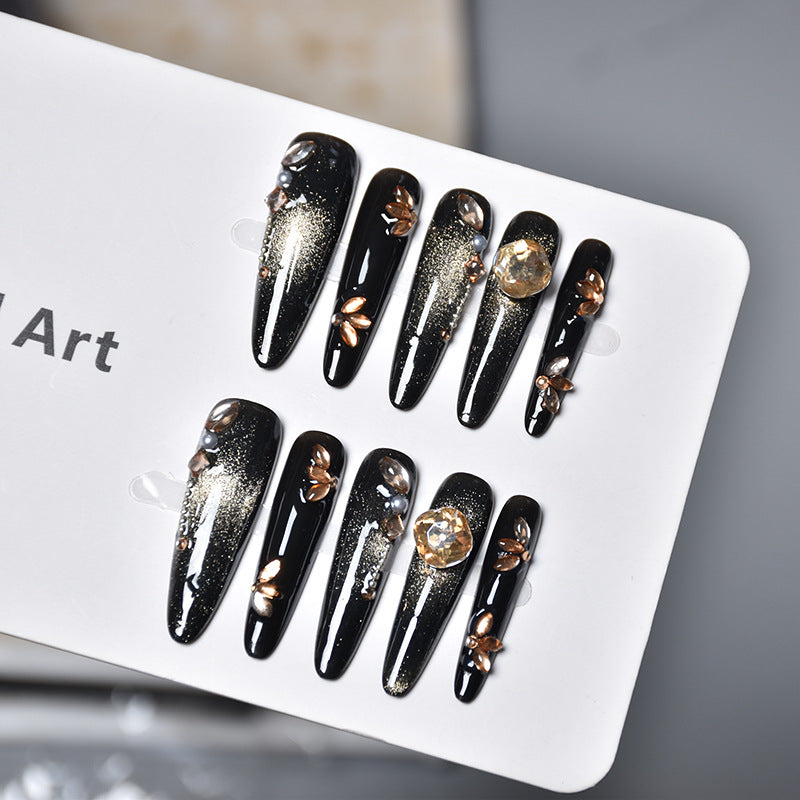 Premium Glitzerndes Stiletto Press-On Nagelset Brehn