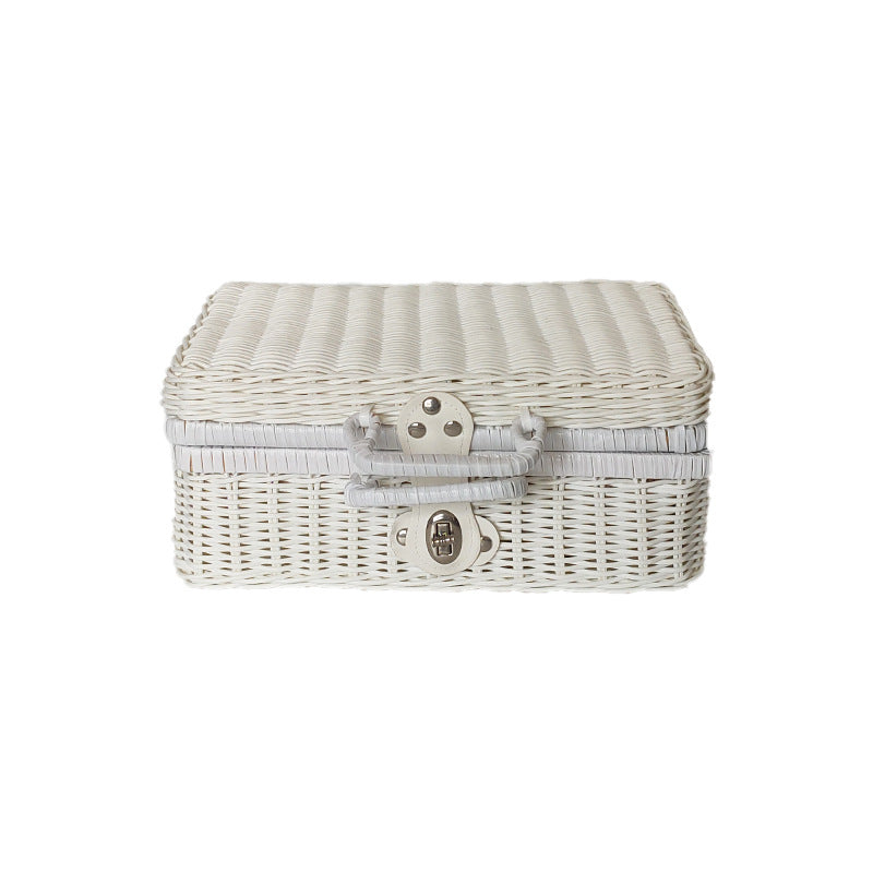 Vintage Rattan Aufbewahrungstruhe Brehn