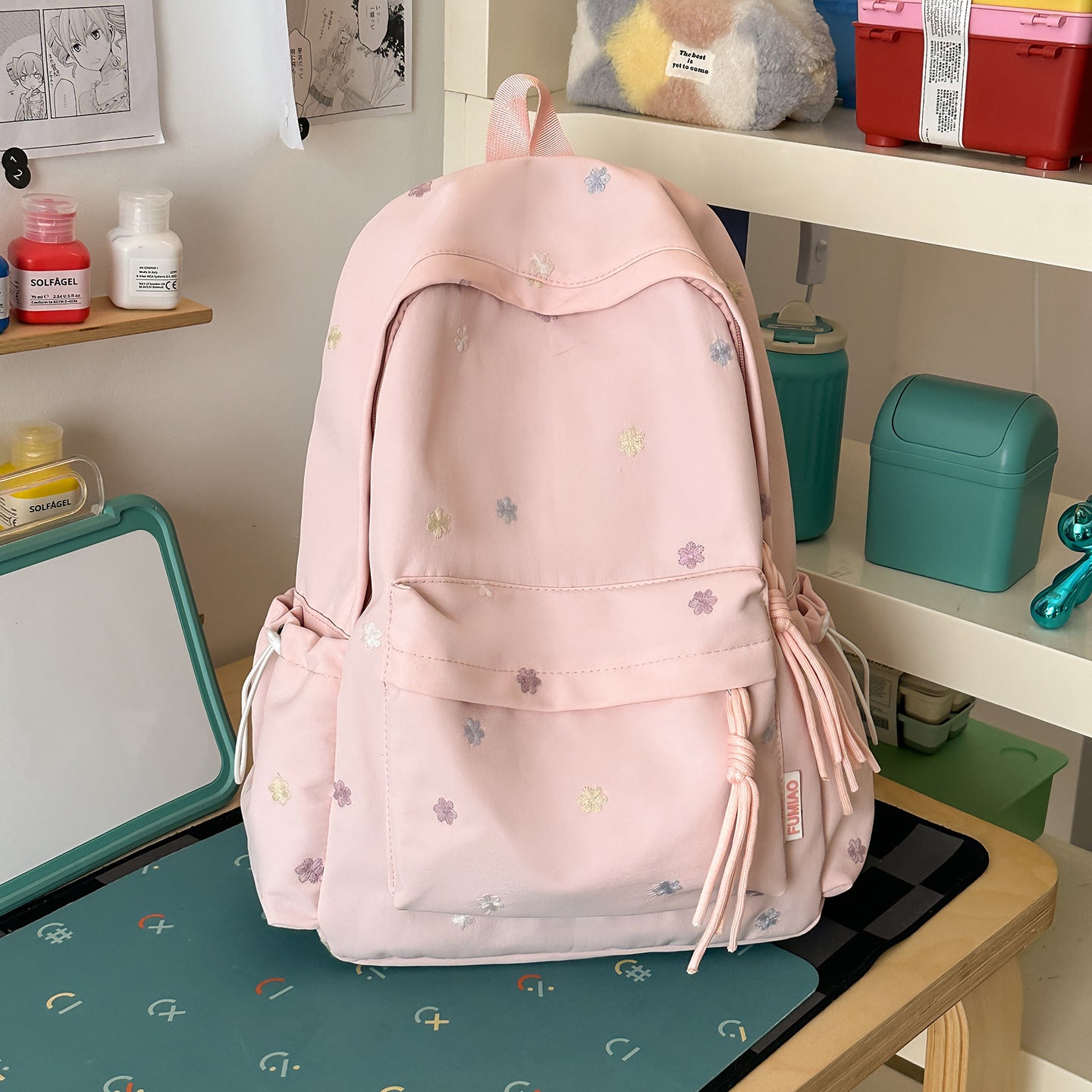 Bestickter Blumenmuster-Rucksack Brehn