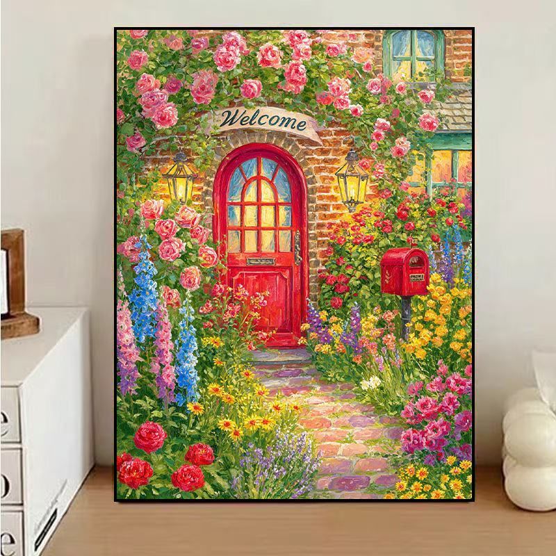 Charmante florale Willkommens-Leinwandkunst Brehn