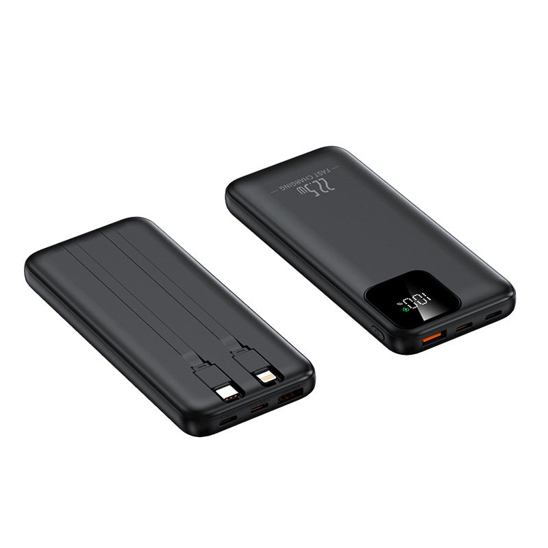 Powerbank mit Integrierten Ladekabeln und Digitaler Ladeanzeige Brehn