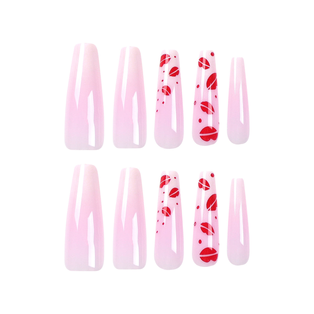 Kunstvolle Stiletto-Nägel mit Lippenmotiven Brehn